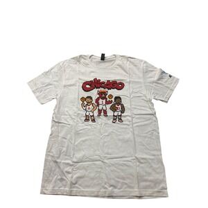 Chicago Bulls T-Shirt NBA Basketball Pixel Art AT&T White Mens Large